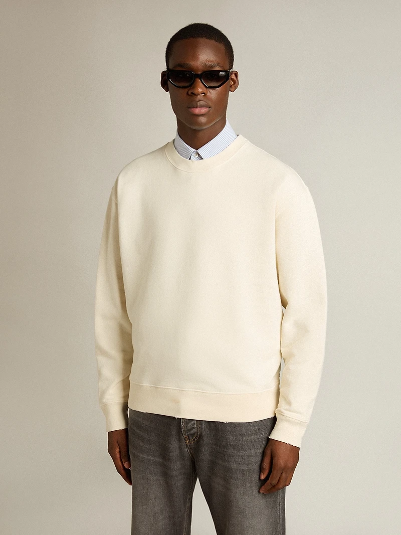 Sweatshirt aged white with reverse logo on the back - Jersey Capsule
