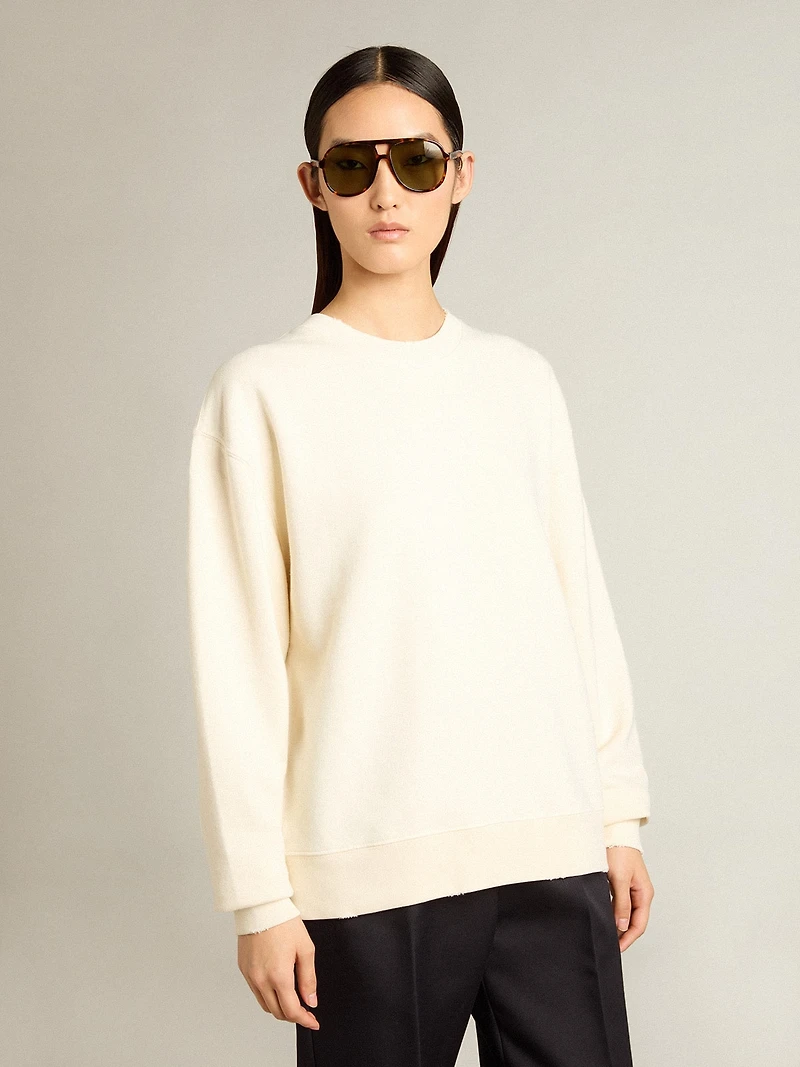 Sweatshirt aged white with reverse logo on the back - Jersey Capsule