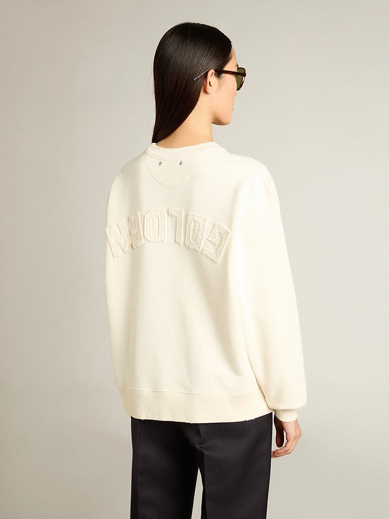 Sweatshirt aged white with reverse logo on the back - Jersey Capsule
