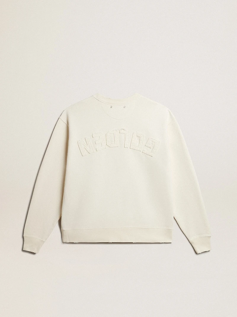 Sweatshirt aged white with reverse logo on the back - Jersey Capsule