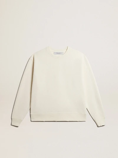 Sweatshirt aged white with reverse logo on the back - Jersey Capsule