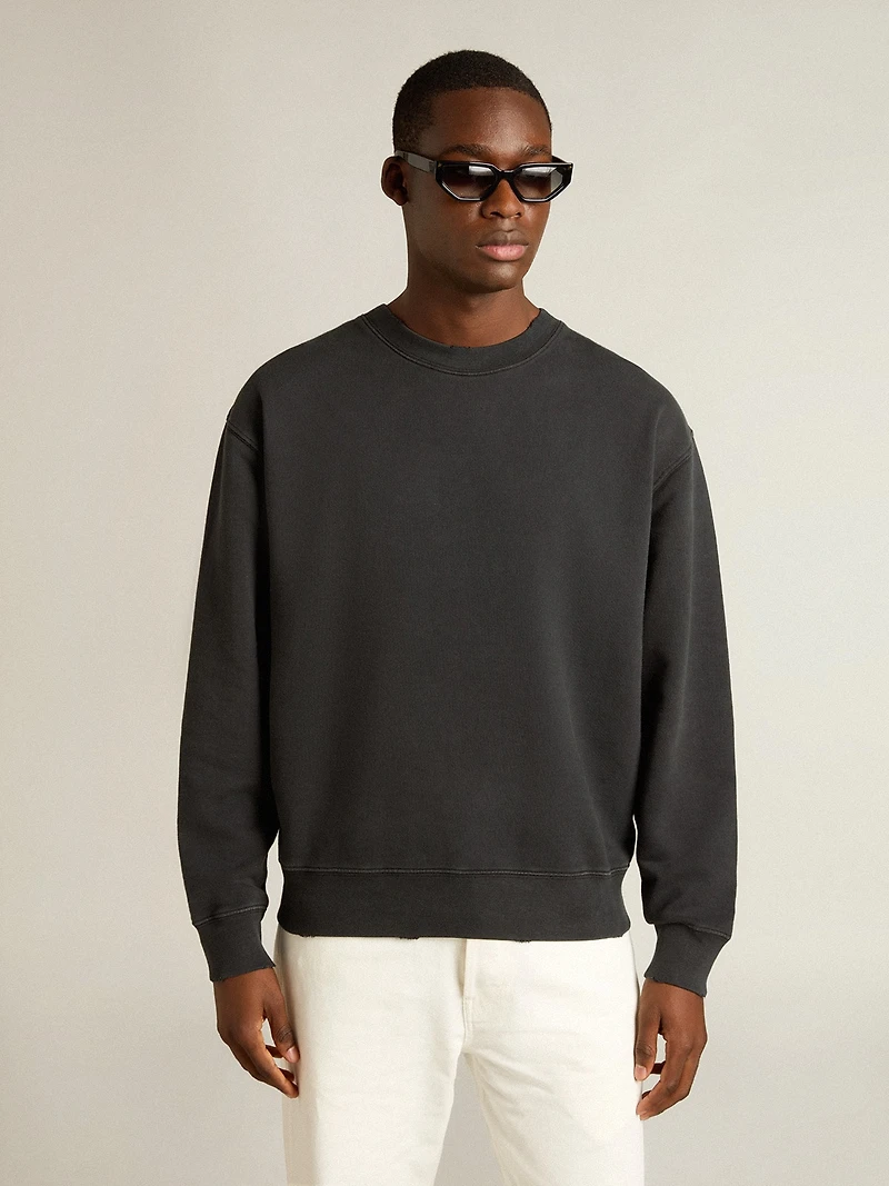 Sweatshirt washed black with reverse logo on the back - Jersey Capsule