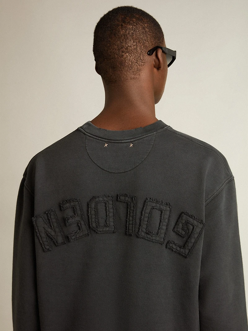 Sweatshirt washed black with reverse logo on the back - Jersey Capsule