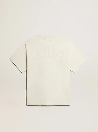 T-shirt aged white with reverse logo on the back