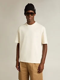 T-shirt aged white with reverse logo on the back