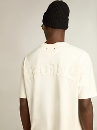 T-shirt aged white with reverse logo on the back