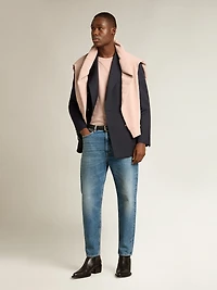 Powder-pink T-shirt with reverse logo on the back