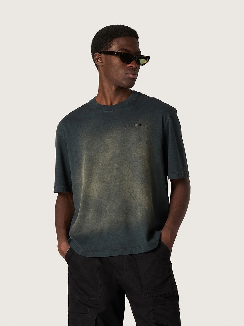 Unisex T-shirt black cotton jersey with embroidered logo