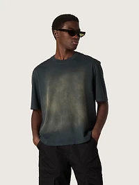 Unisex T-shirt black cotton jersey with embroidered logo