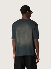 Unisex T-shirt black cotton jersey with embroidered logo