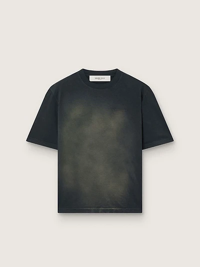 Unisex T-shirt black cotton jersey with embroidered logo