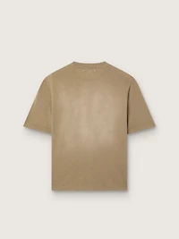 Unisex T-shirt beige cotton jersey with embroidered logo