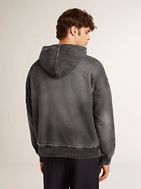 Sprayed effect anthracite sweatshirt with studs