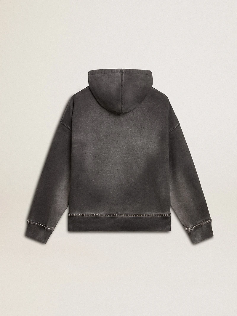Sprayed effect anthracite sweatshirt with studs