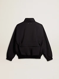 Black multi-pocket windcheater