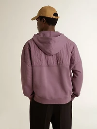 Unisex mauve cotton sweatshirt with print on the front