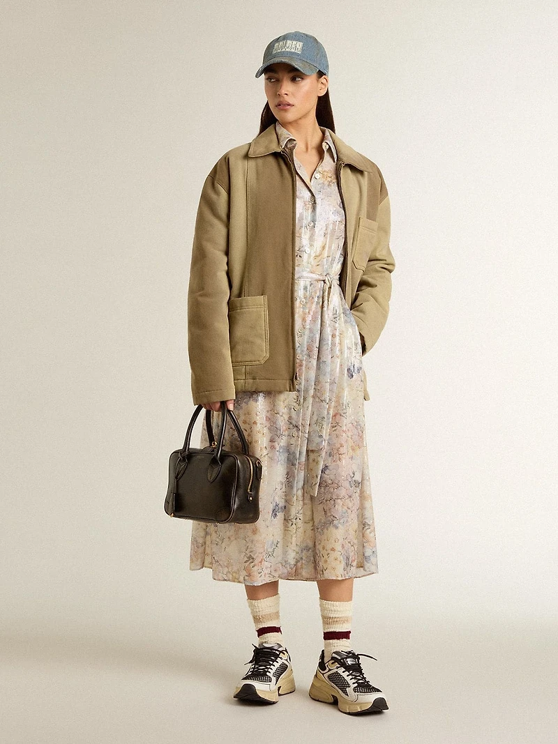 Unisex padded jacket shades of khaki
