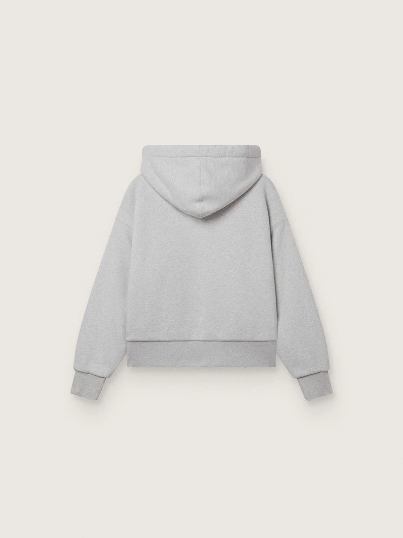 Star unisex hooded sweatshirt gray melange cotton