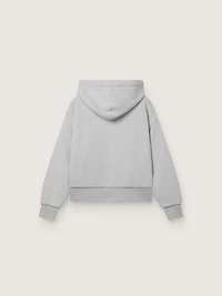 Star unisex hooded sweatshirt gray melange cotton