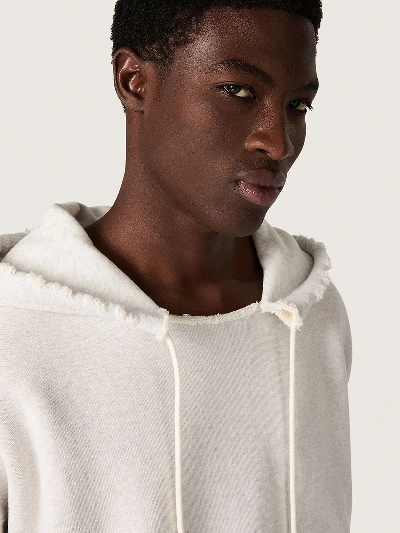 Star unisex hooded sweatshirt gray melange cotton