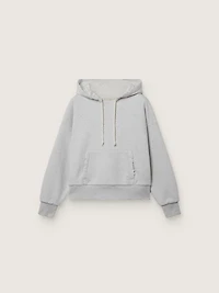 Star unisex hooded sweatshirt gray melange cotton