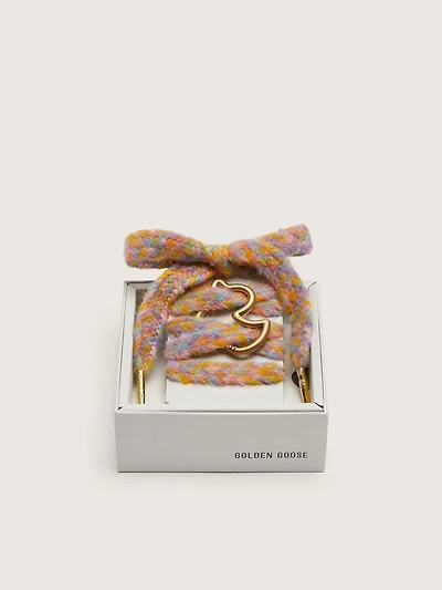 Skins "Playful" multicolor wool laces with duck-shaped snap hook