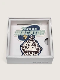 Golden Goose /  Fivefourfive Collab blue and beige patch set