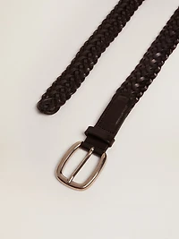Women's belt black leather
