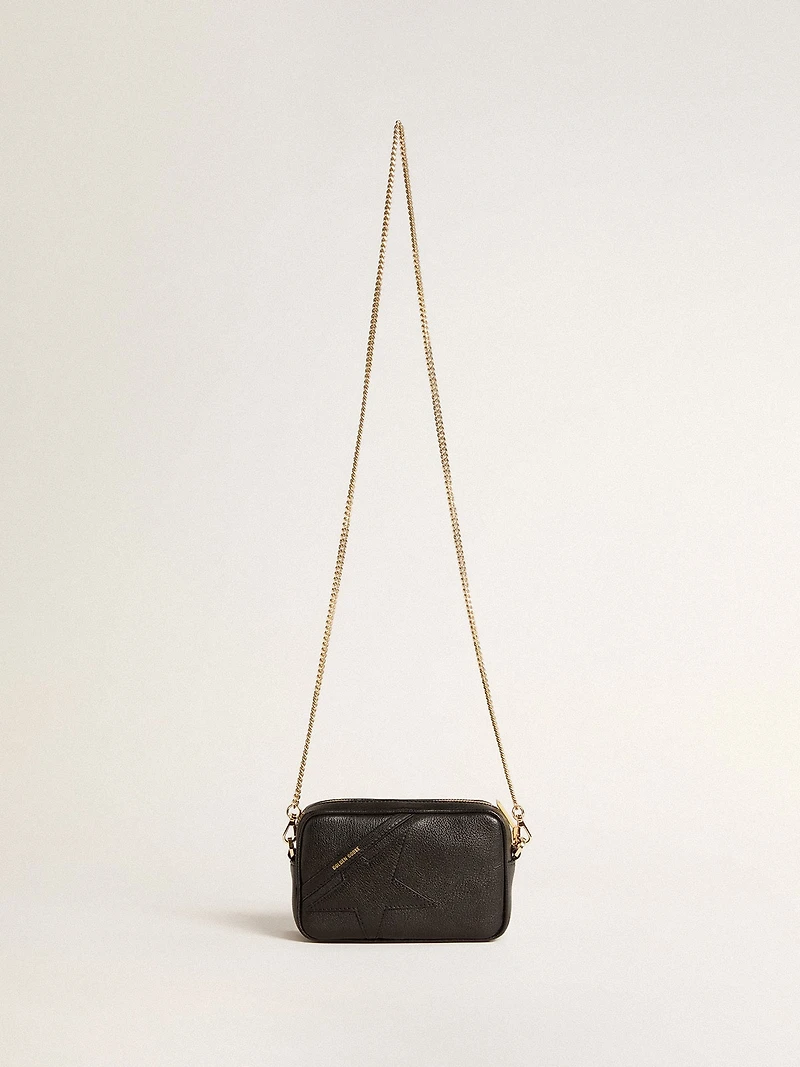 Mini Star Bag in black leather with tone-on-tone star