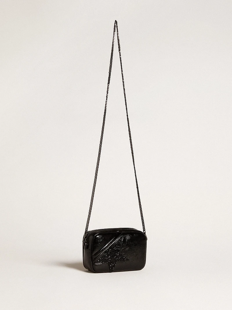 Mini Star Bag in black leather with Swarovski crystal star