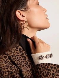 Women's Star antique gold color pendant earrings