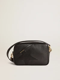 Star Bag in black leather with tone-on-tone star
