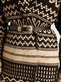 Black belt washed leather with silver color buckle