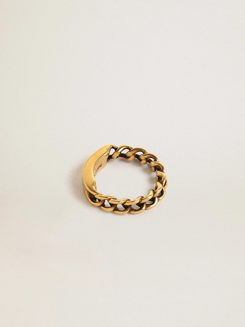 Ring antique gold color with regular links