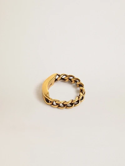 Ring antique gold color with regular links