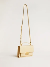 Venezia Bag in beige python-print leather with gold details