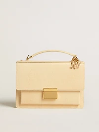 Venezia Bag in beige python-print leather with gold details