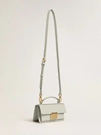 Small Venezia Bag in mineral-gray boarded leather with gold details