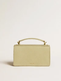 Small Venezia Bag in light green python-print leather with gold details