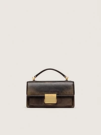 Small Venezia Bag in dark brown leather with gold buckle