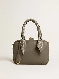 Vita Bag in sage-green leather with gold details