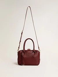 Vita Bag in burgundy leather with gold details