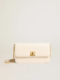 Gioia Bag in butter-colored boarded leather with gold details