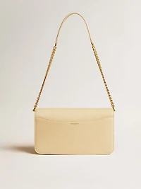 Gioia Bag in vanilla-colored sheepskin leather with gold details
