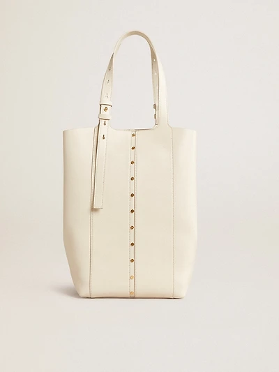 24/7 Bag North South in butter-colored leather with adjustable handles