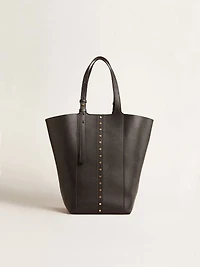 24/7 Bag North South in black leather with adjustable handles