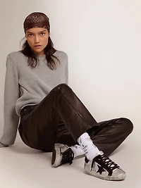 Women's Super-Star silver leather with contrasting inserts