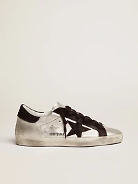 Women's Super-Star silver leather with contrasting inserts