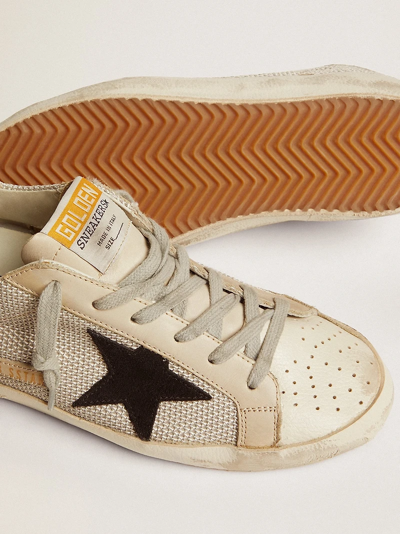 Women's Super-Star leather with black star