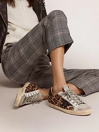 Women's Super-Star in leopard print leather
